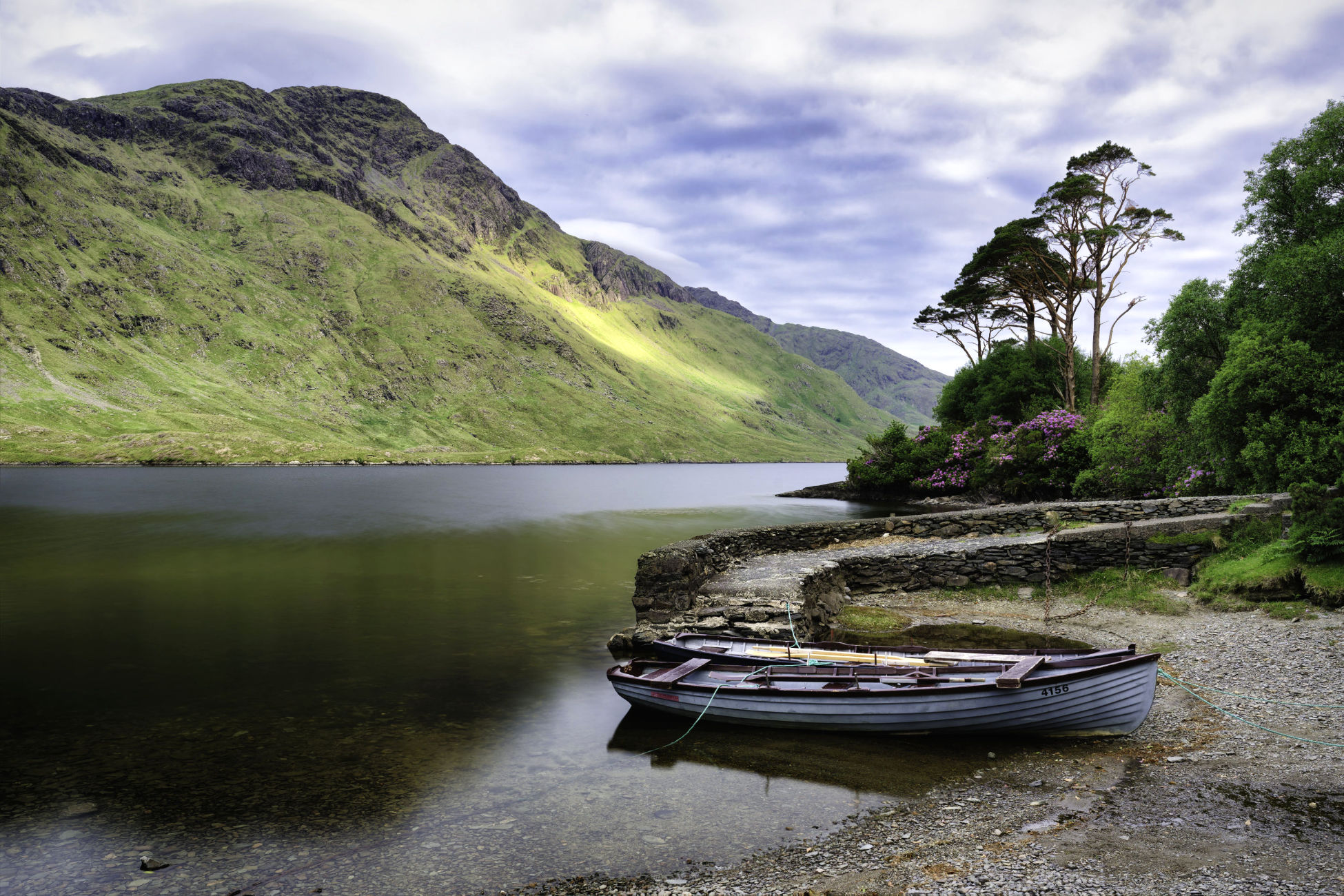 Mountain landscape of Doolough Valley in Connemara.