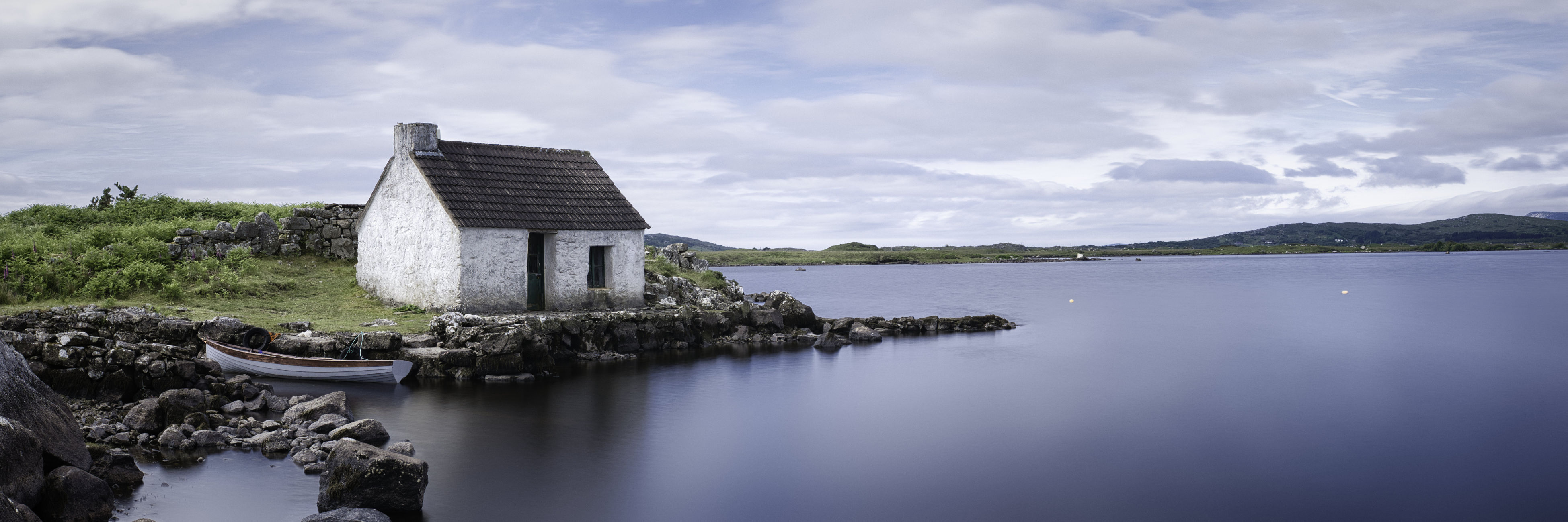 Landscape of a fisherman's hut in Connemara.